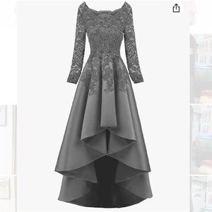 Grey lace and satin dress